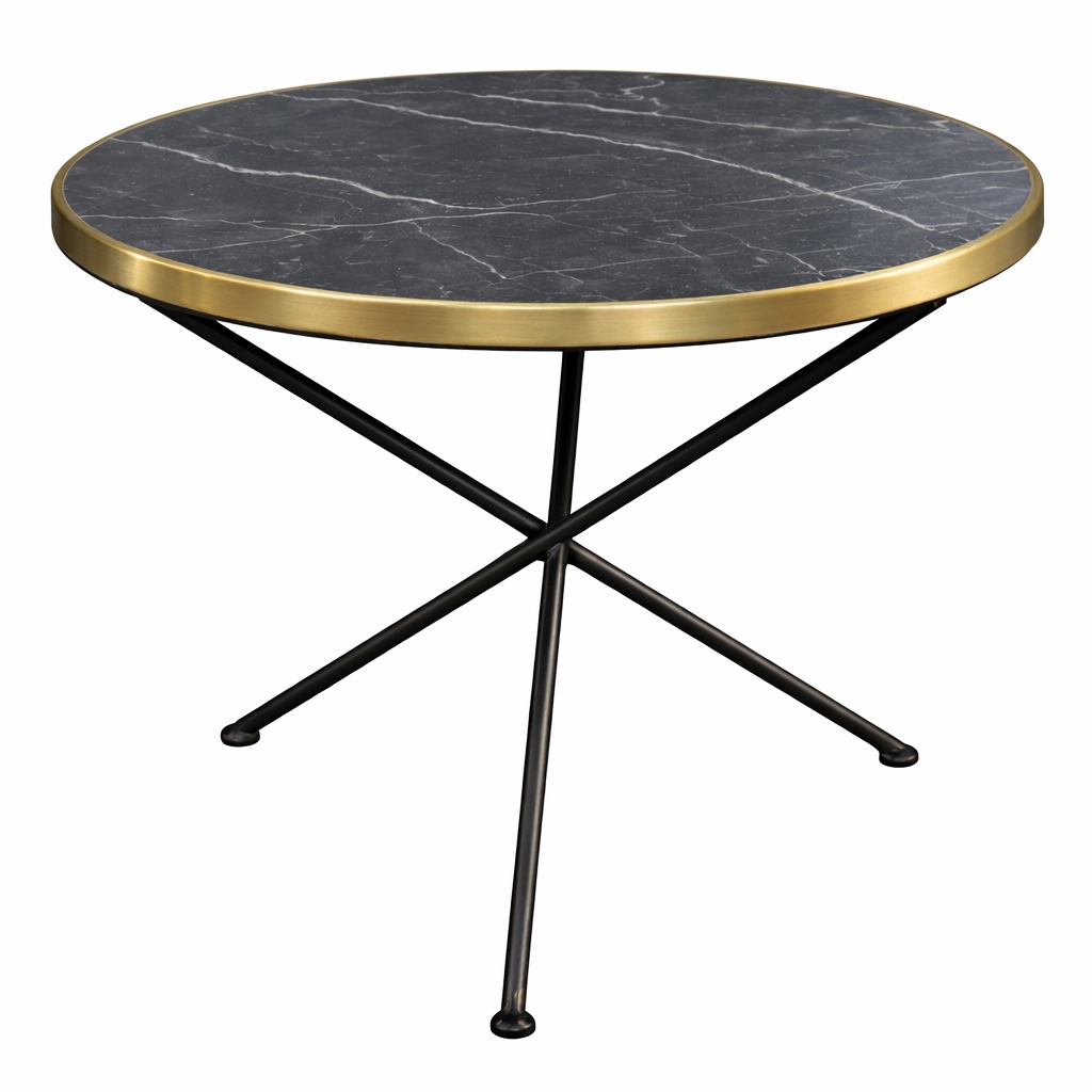 Mesa tripode con marmol barnizado de 56 cm h -45