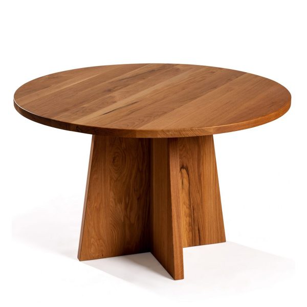 Mesa de madera maciza con pata central en cruz