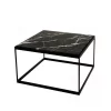 Mesa de centro de mármol negro y blanco cubo