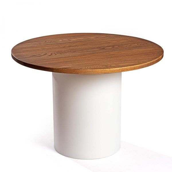 Mesa redonda de madera de roble macizo