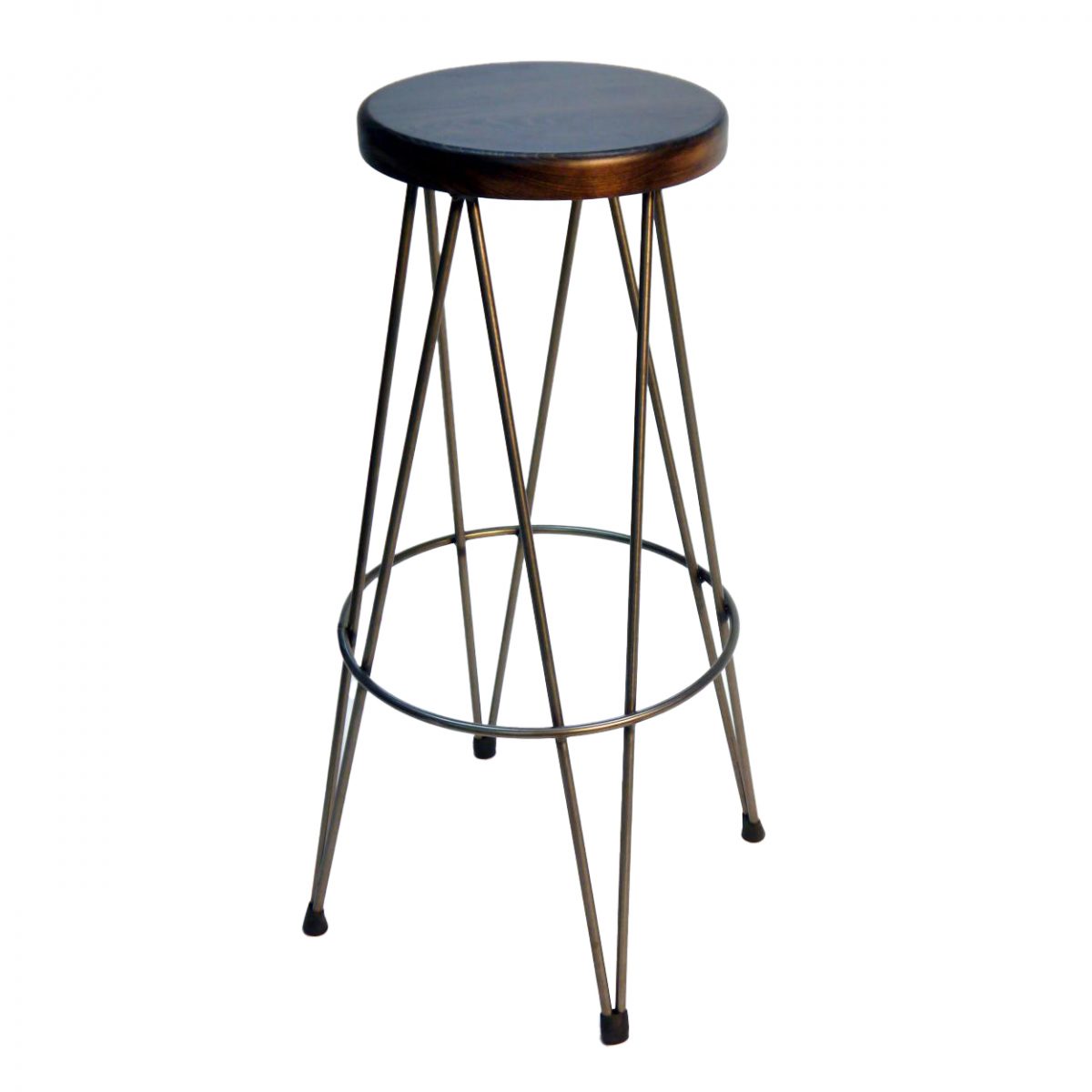 Taburete alto estilo nórdico sin respaldo asiento de madera