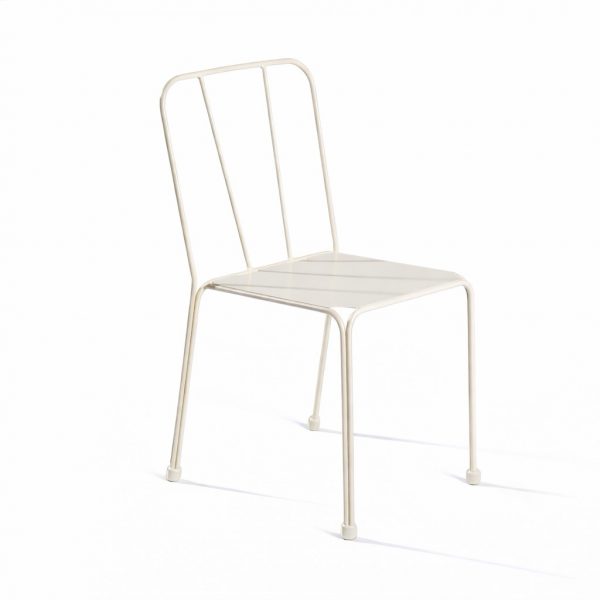 Silla contemporanea de varilla de hierro apilable