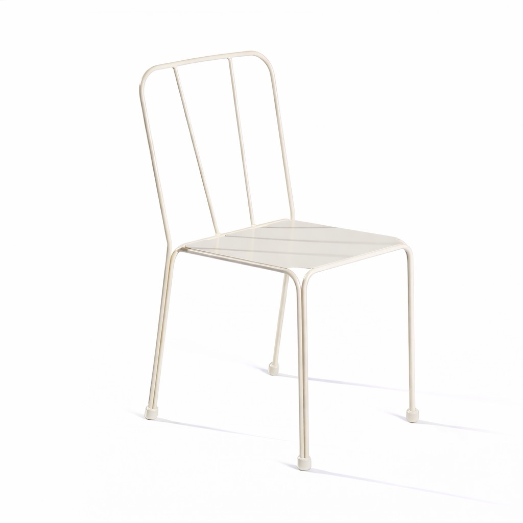Silla contemporanea de varilla de hierro apilable