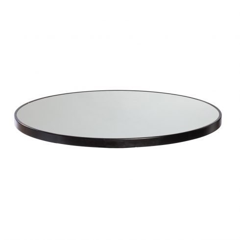 Sobre de mesa espejo plata con aro de hierro
