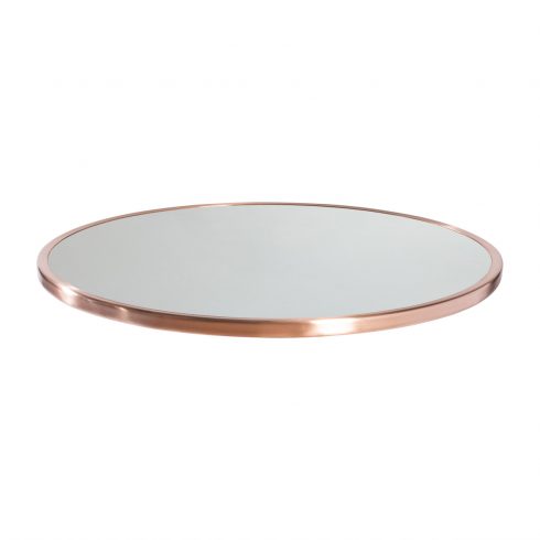 Sobre de mesa en espejo con marco de cobre