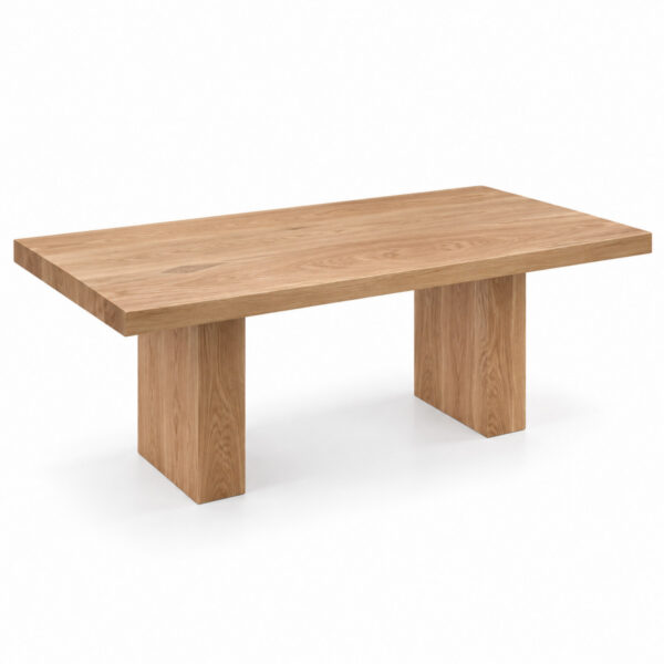 Mesa Taga H75, estructura y sobre de roble boreal, 200x90, sobre con falso grueso de 7cm