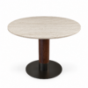 Mesa Ger Giant H75, columna Ø16 + besa de hierro con sobre marmorio Ø100, canto recto