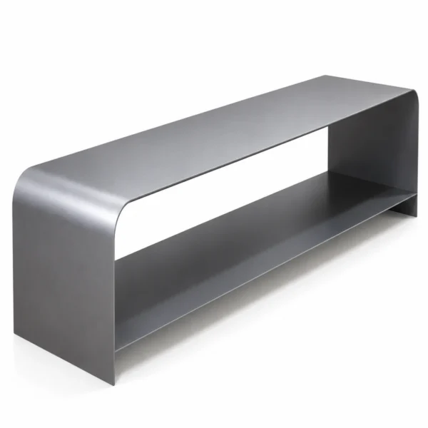 Mueble Arista de plancha curvada H45 con estante, ral plata