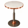 Mesa Malcontenta campana de cobre H75 con sobre de marmol blanco + aro cobre Ø56