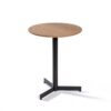 Mesa boggie H75 con sobre rechapado roble con mdf grueso 1.9cm canto media caña invertida Ø56