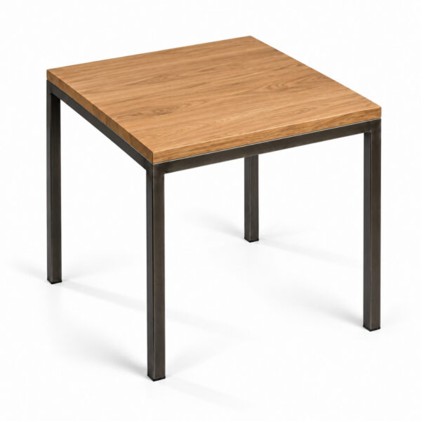 Mesa Neo H75 con sobre de madera acabado sobrepuesta 70x70