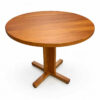 Mesa tavertet H75, columna y base en aspa con madera de iroco y sobre de Ø70 en iroco