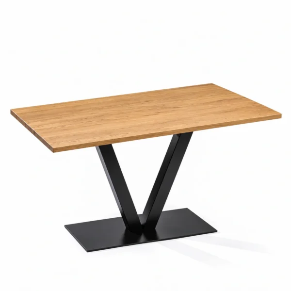 Mesa Vela H75 con sobre roble boreal rectangular 140x70